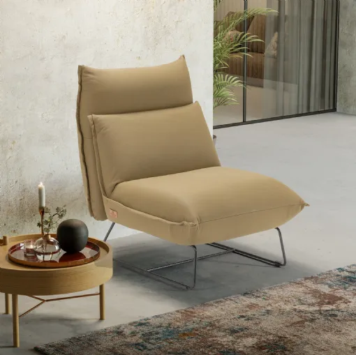 Poltroncina in pelle Match di Kermes divani