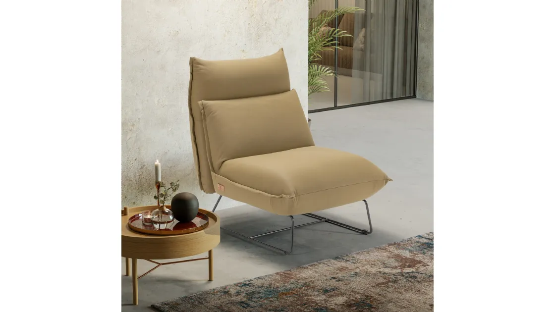 Poltroncina in pelle Match di Kermes divani