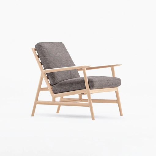 Poltrona in legno con cuscino imbottito Philosophers Lounge di De Padova