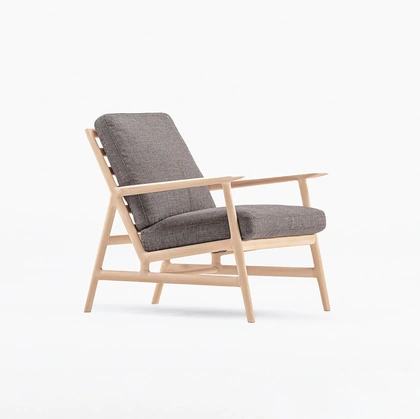 Poltrona in legno con cuscino imbottito Philosophers Lounge di De Padova