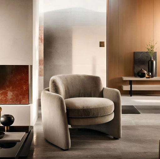 Poltrona in tessuto Ringo di Franco Ferri