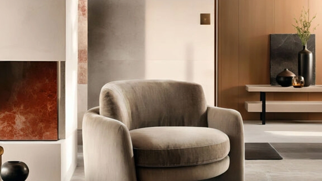 Poltrona in tessuto Ringo di Franco Ferri