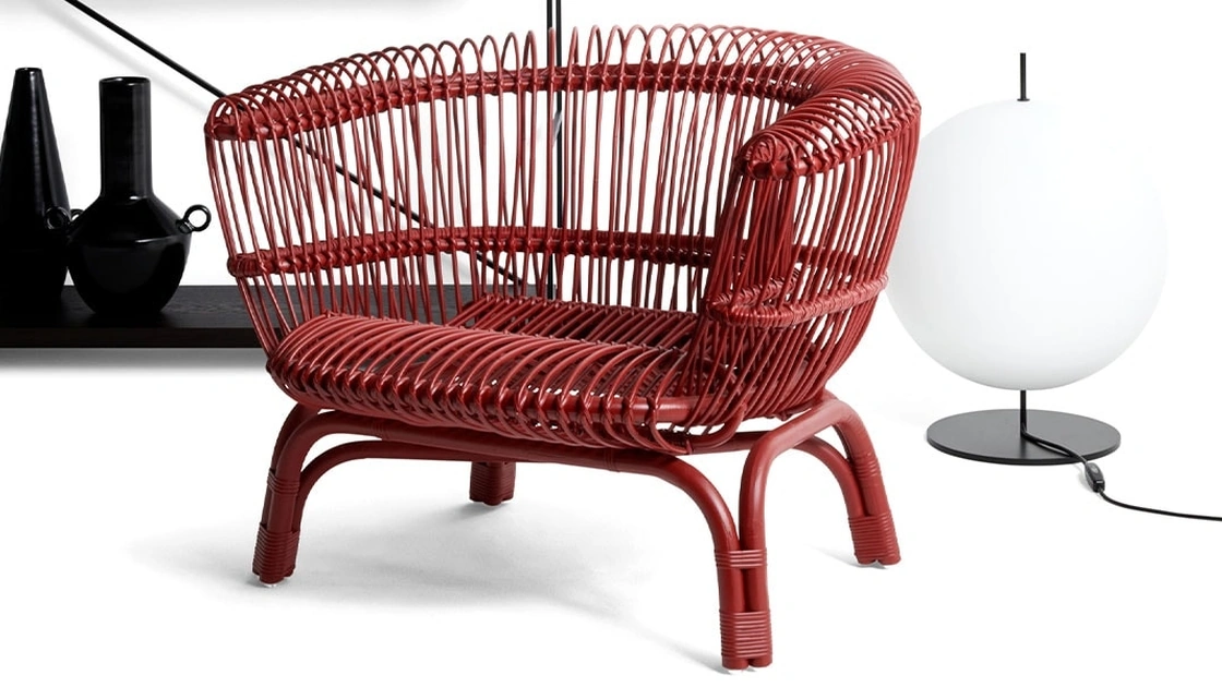 Poltrona in giunco Silvia di De Padova