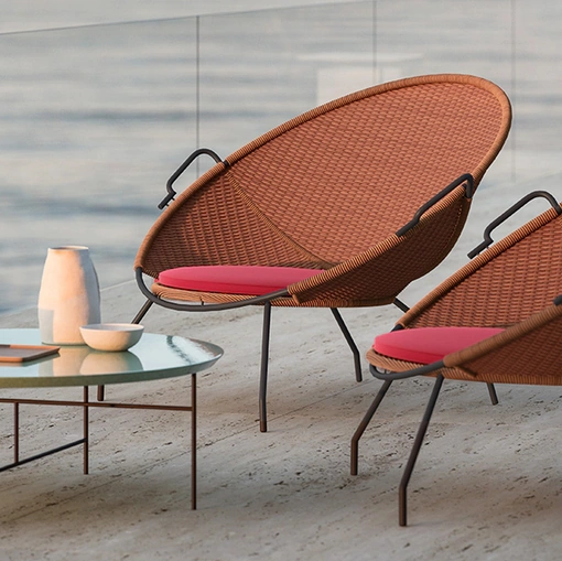 Potroncina in rattan T-54 di De Padova