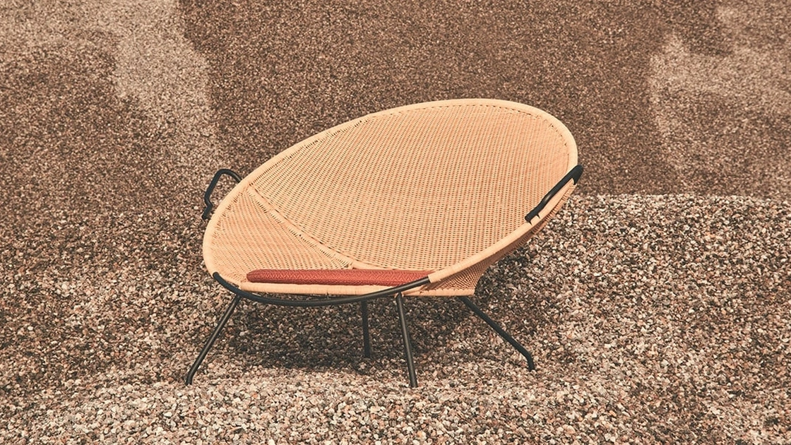 Potroncina in rattan T-54 di De Padova