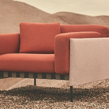 Poltrona in tessuto Étiquette Outdoor di De Padova