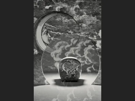 Poltroncina Vanity Fair XC Imagine Edition in pelle stampata di Poltrona Frau