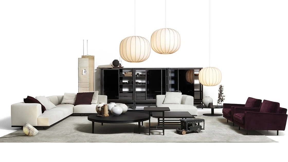 Divano angolare Alberese Wood di De Padova