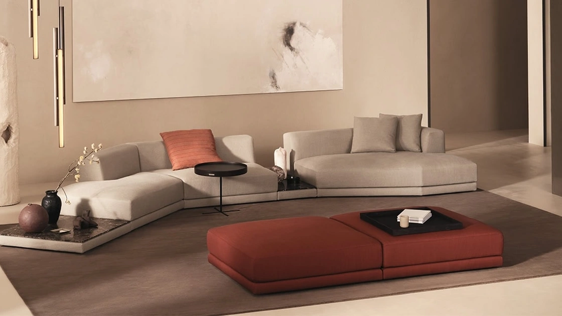 Divano con penisola Alberese XL di De Padova