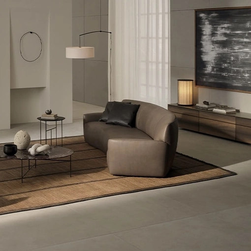 Divano lineare Ami in pelle di De Padova