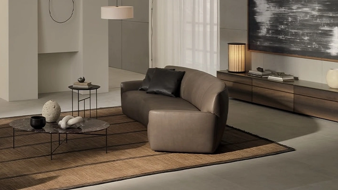 Divano lineare Ami in pelle di De Padova