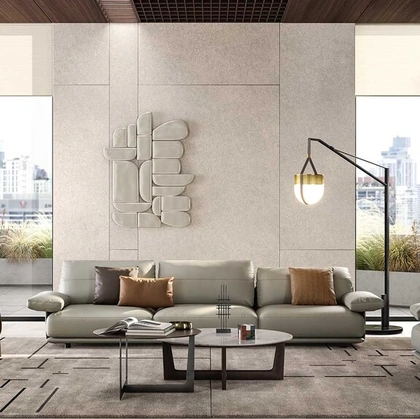 Divano lineare in pelle Blisscape di Poltrona Frau