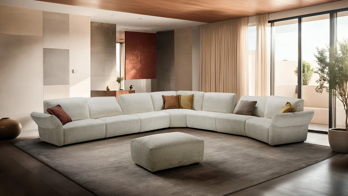 Divano angolare in tessuto Carrera di Franco Ferri