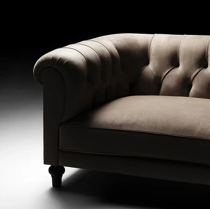 Divano in pelle Chesterfield Lounge di De Padova