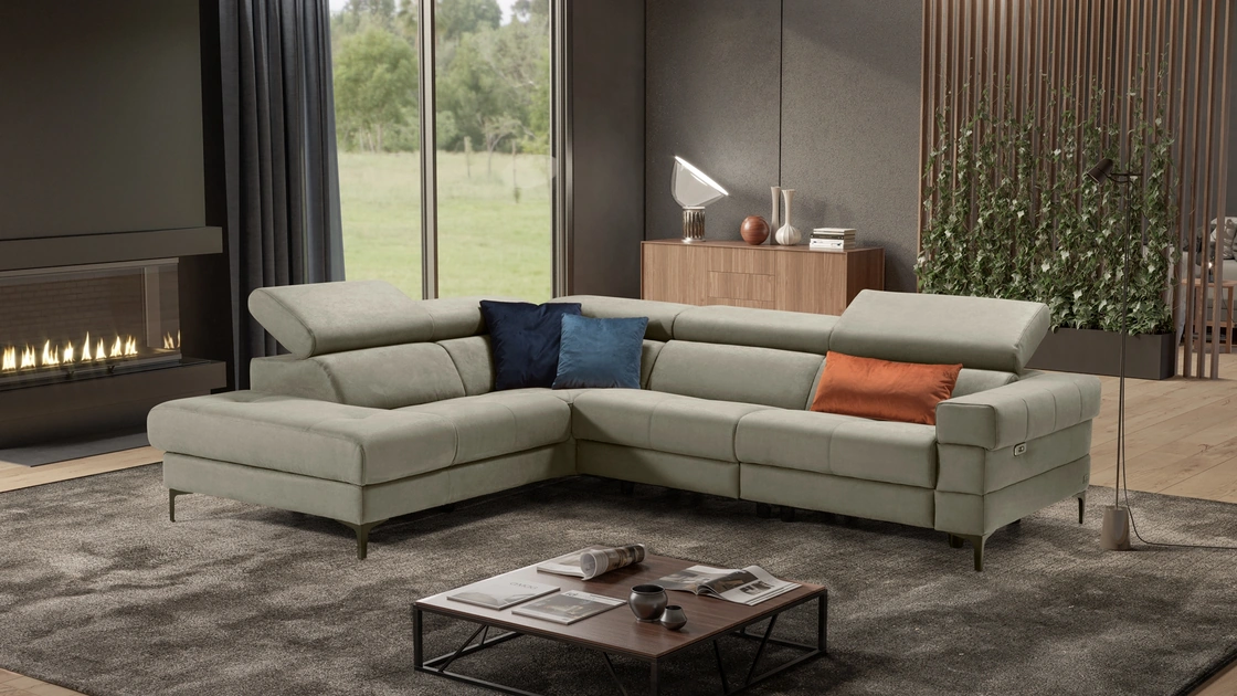 Divano relax angolare in velluto Cocoon di Kermes divani