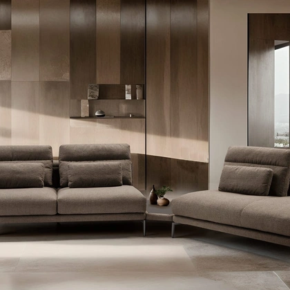 Divano angolare in tessuto Tenco di Franco Ferri