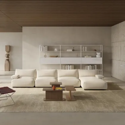 Salotto con penisola Goom di MDF Italia