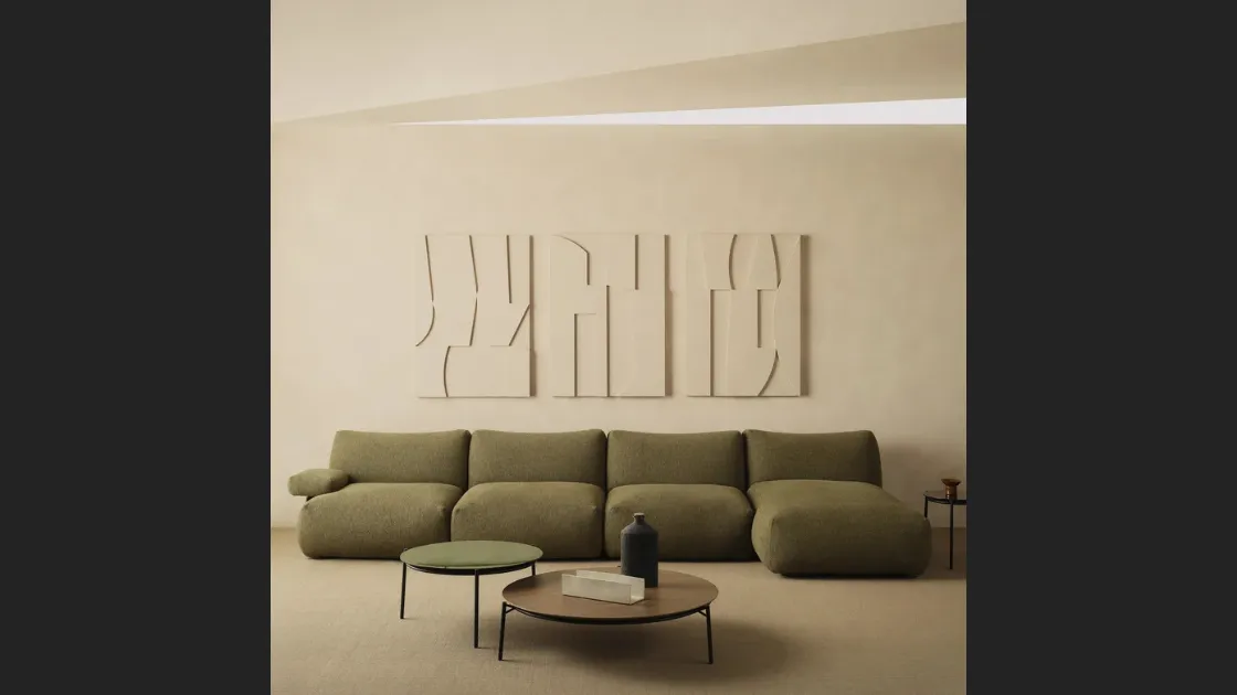 Salotto con penisola Goom di MDF Italia