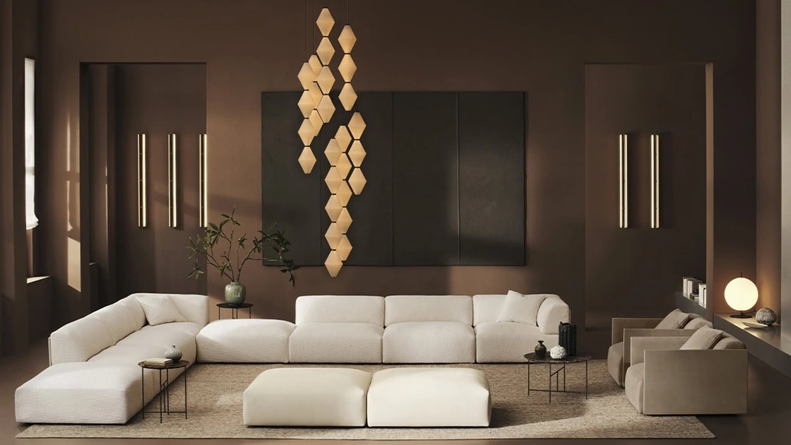 Salotto imbottito angolare Hybla di De Padova