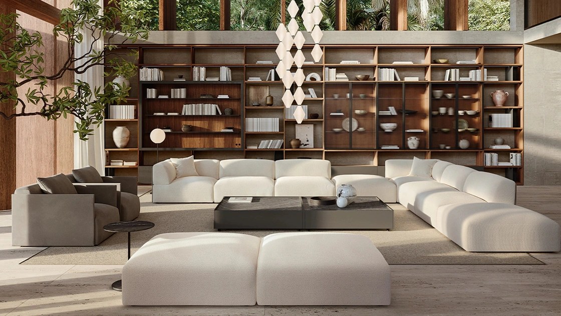 Salotto imbottito Hybla di De Padova