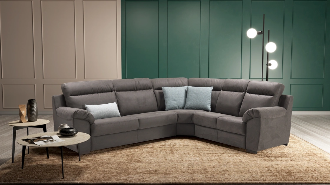 Divano angolare in microfibra Blues di Kermes divani