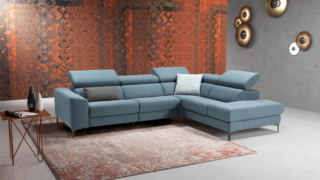 Divano relax angolare in tessuto Megan di Kermes divani