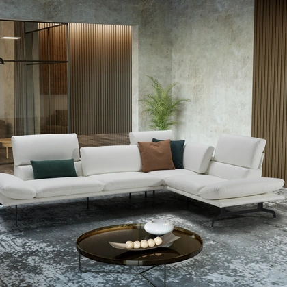 Divano angolare in tessuto bianco Marcus di Kermes divani