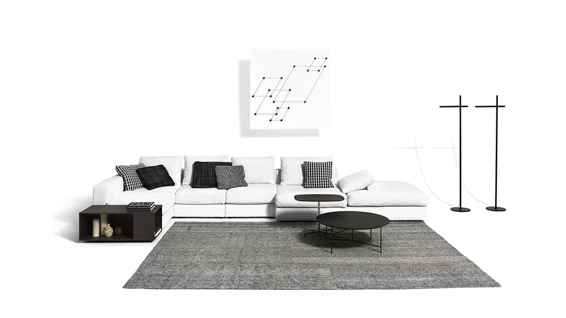 Divano con penisola Mosaïque di De Padova