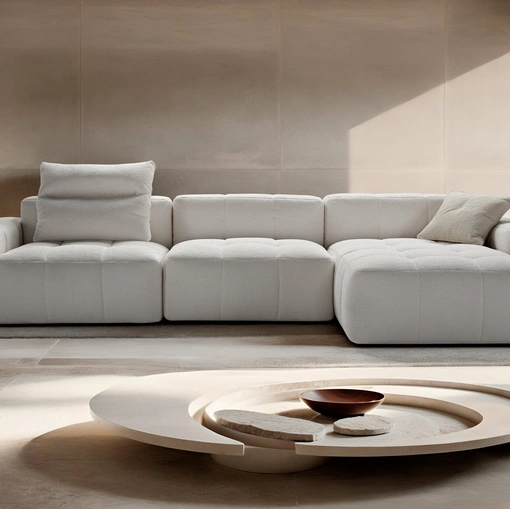 Divano con penisola Quadra di Franco Ferri