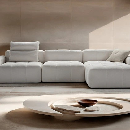 Divano con penisola Quadra di Franco Ferri