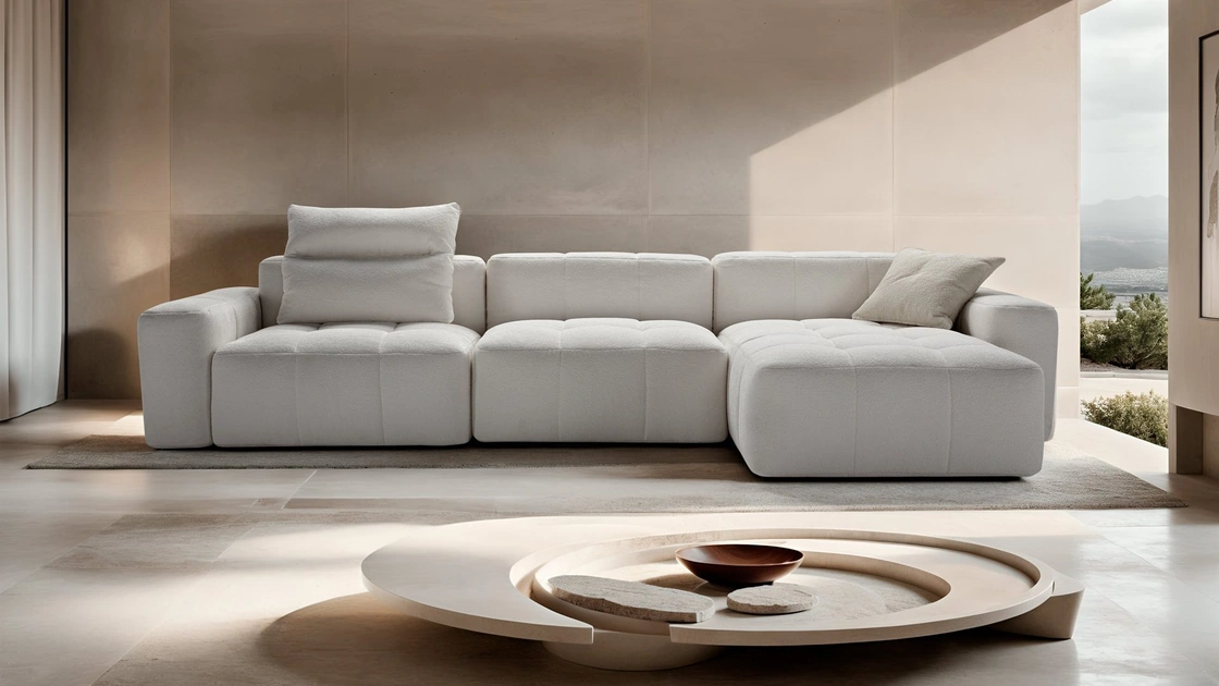 Divano con penisola Quadra di Franco Ferri