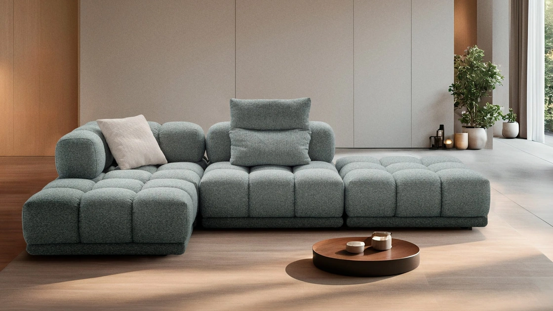 Divano con penisola Sacai di Franco Ferri