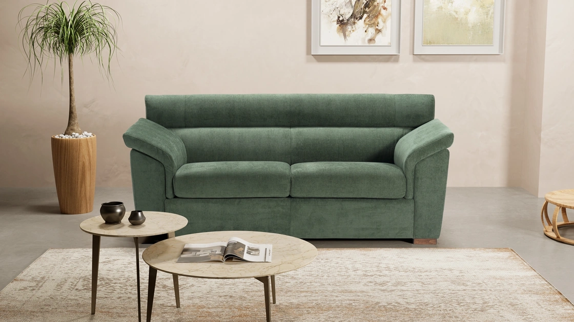 Divano lineare in tessuto Settantadue di Kermes divani