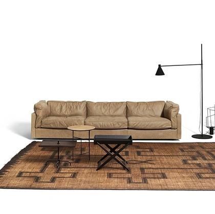 Divano in pelle Square Ground di De Padova