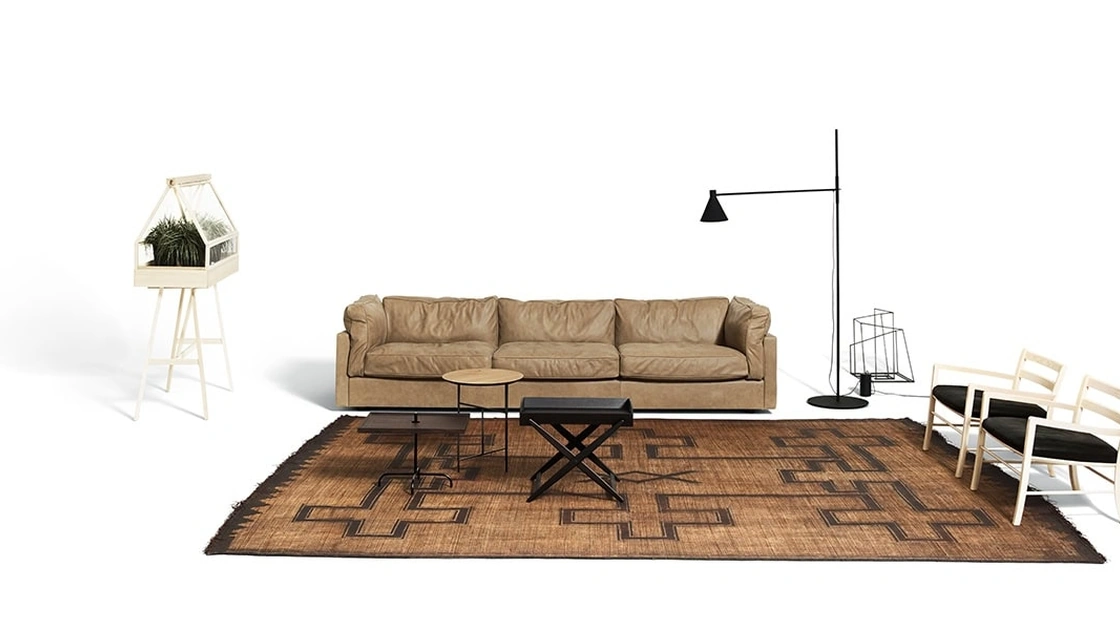 Divano in pelle Square Ground di De Padova