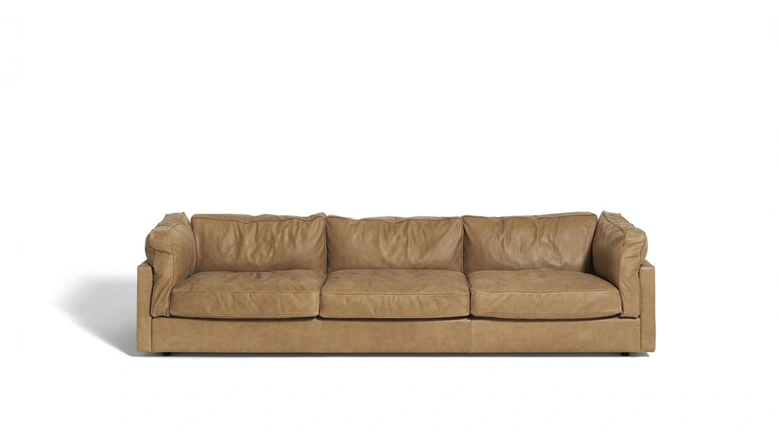 Divano in pelle Square Ground di De Padova