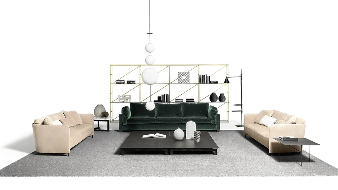 Divano lineare Square Lounge di De Padova