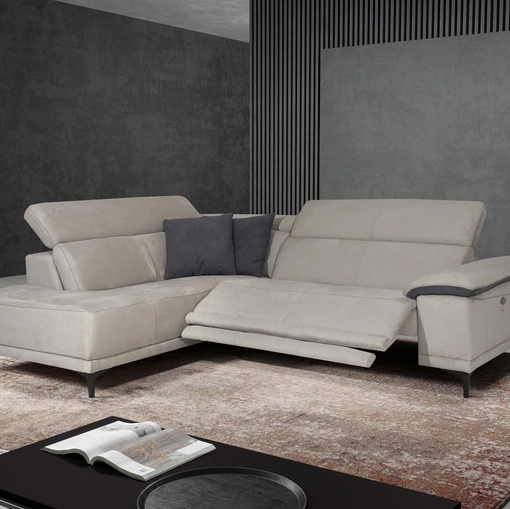 Divano relax angolare in microfibra Vision di Kermes divani