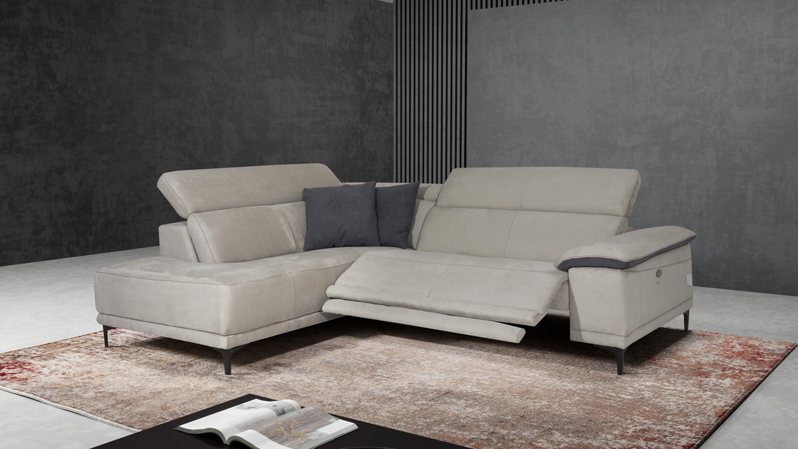 Divano relax angolare in microfibra Vision di Kermes divani