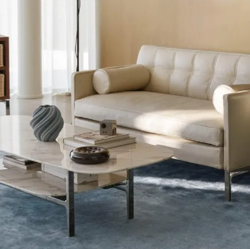 Divano lineare in pelle Volage EX-S Night di Cassina