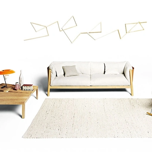 Divano in tessuto imbottito Yak di De Padova