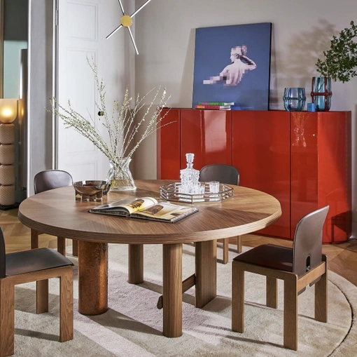 Sedia in cuoio e legno 121 di Cassina