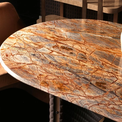 Sedia Bacco in tessuto con schienale in pelle di Daytona Home