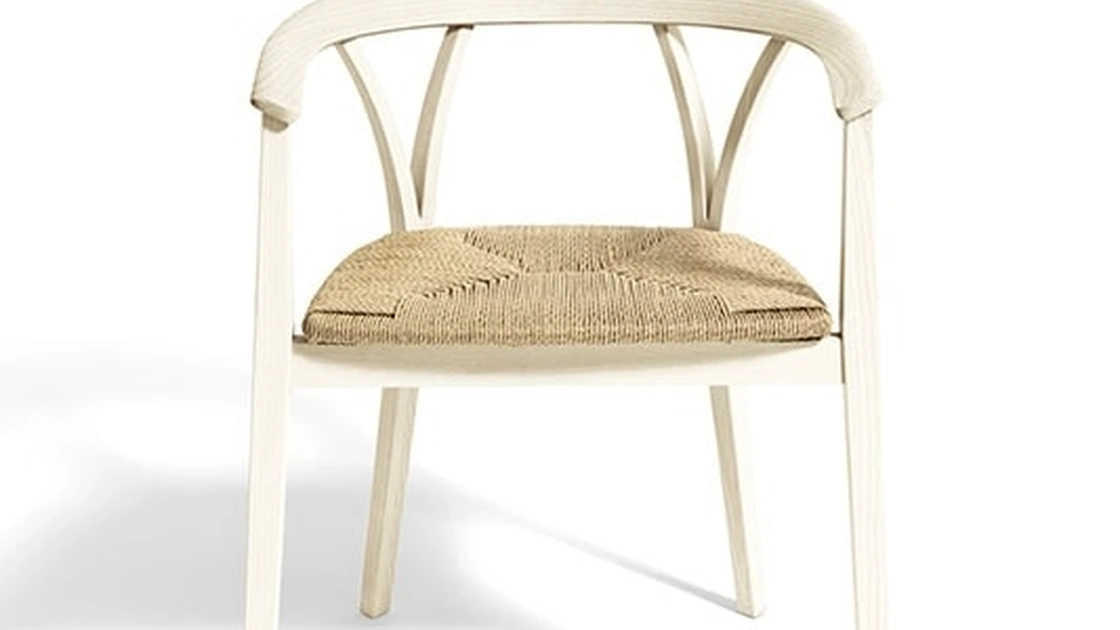 Sedia in massello di frassino con seduta in paglia Donzelletta di De Padova