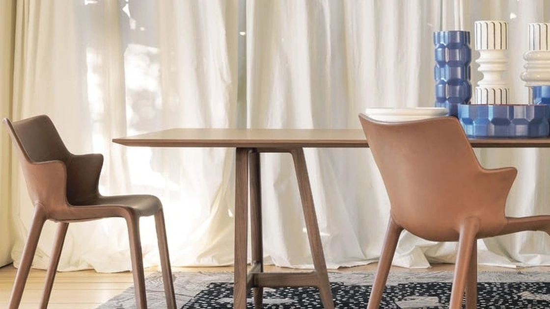 Sedia rivestita in pelle Lou Eat di Driade