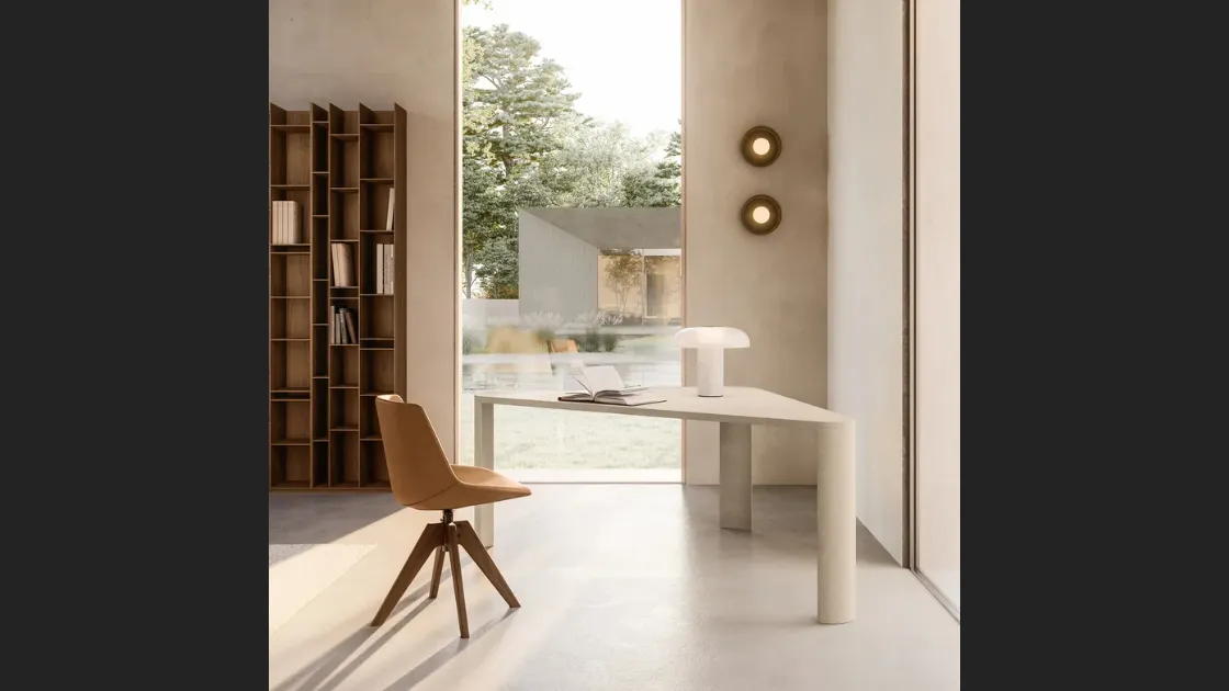 Sedia rivestita in pelle Flow Chair Leather di MDF Italia
