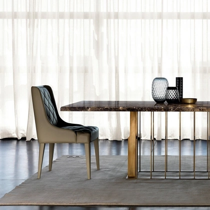 Sedia Hanna in pelle imbottita di Daytona Home