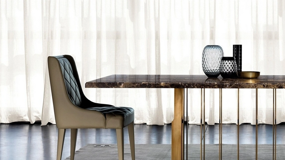 Sedia Hanna in pelle imbottita di Daytona Home