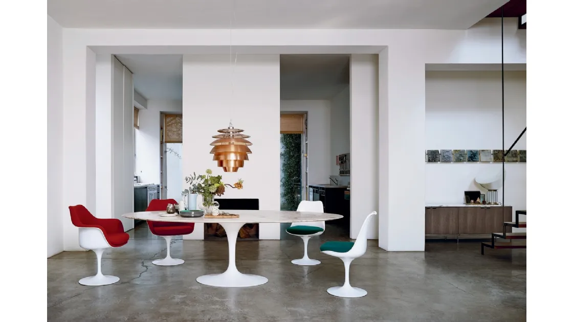 Sedia Tulip Chair in fibra di vetro di Knoll