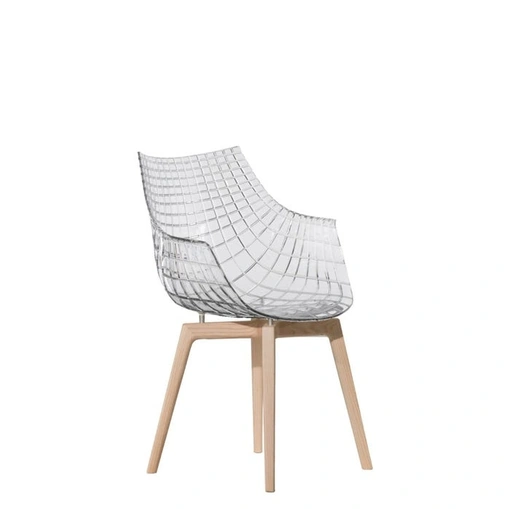 Sedia in policarbonato con struttura in frassino Meridiana di Driade